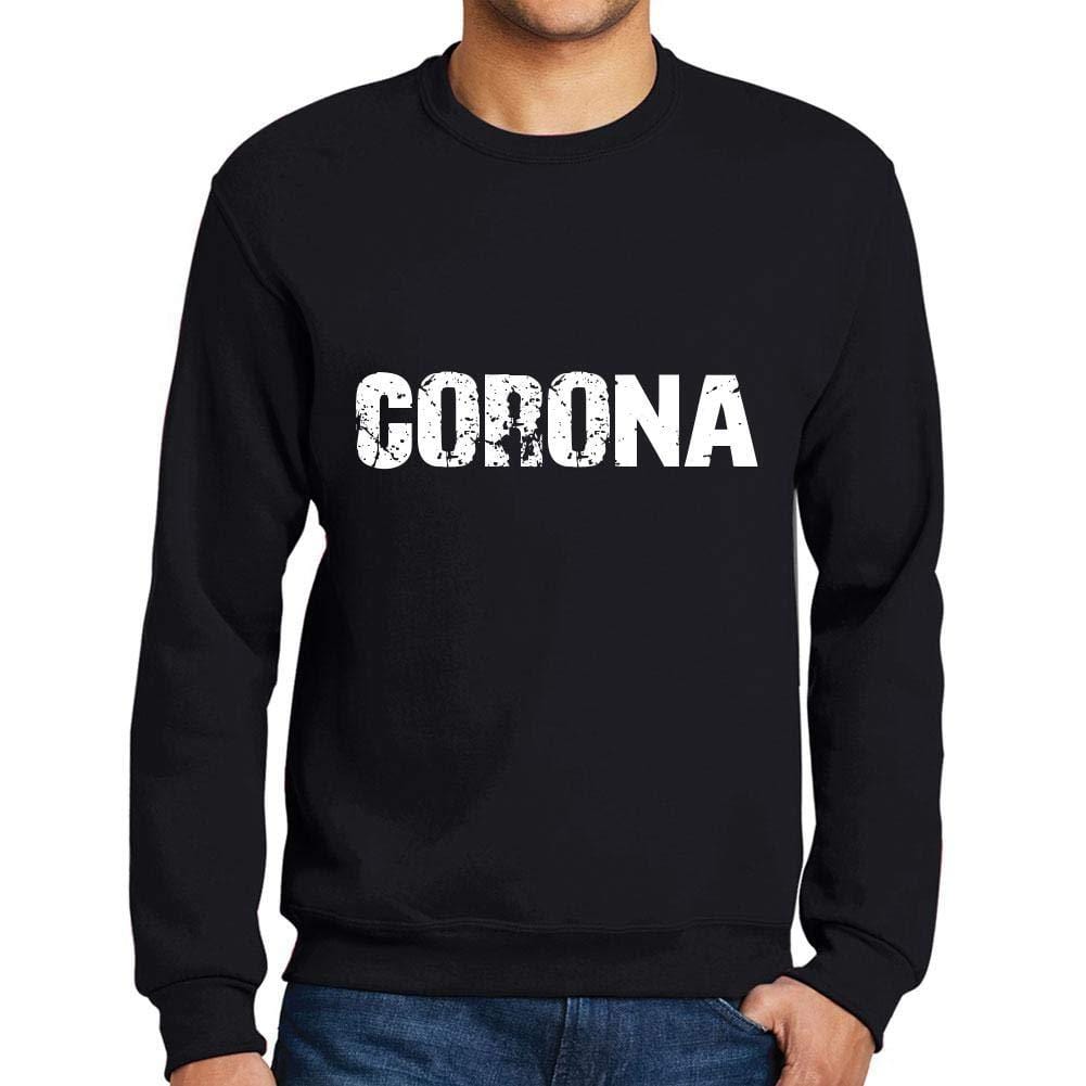 Ultrabasic Homme Imprimé Graphique Sweat-Shirt Popular Words Corona Noir Profond