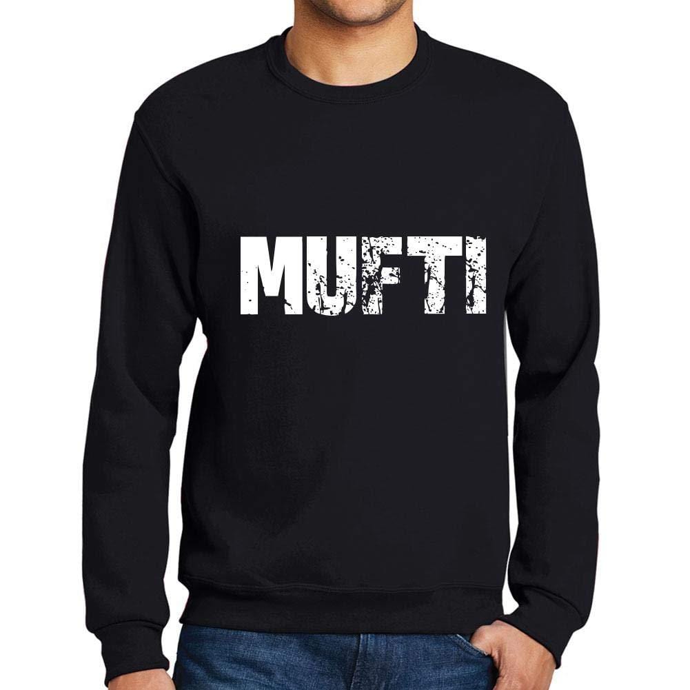 Ultrabasic Homme Imprimé Graphique Sweat-Shirt Popular Words Mufti Noir Profond