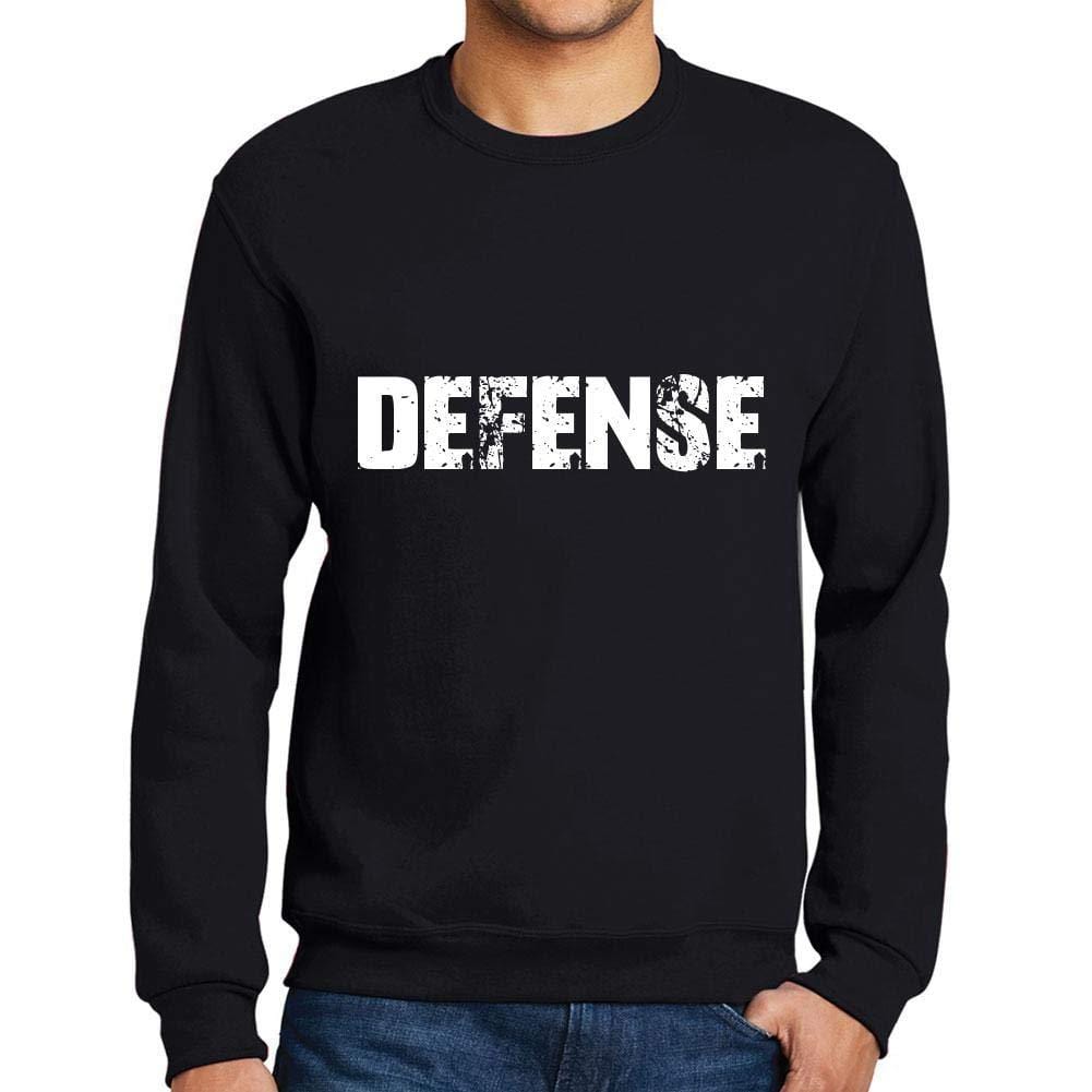 Ultrabasic Homme Imprimé Graphique Sweat-Shirt Popular Words Defense Noir Profond