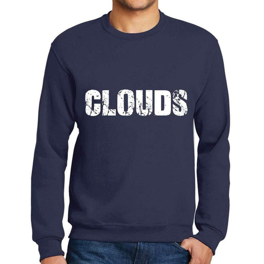 Ultrabasic Homme Imprimé Graphique Sweat-Shirt Popular Words Clouds French Marine