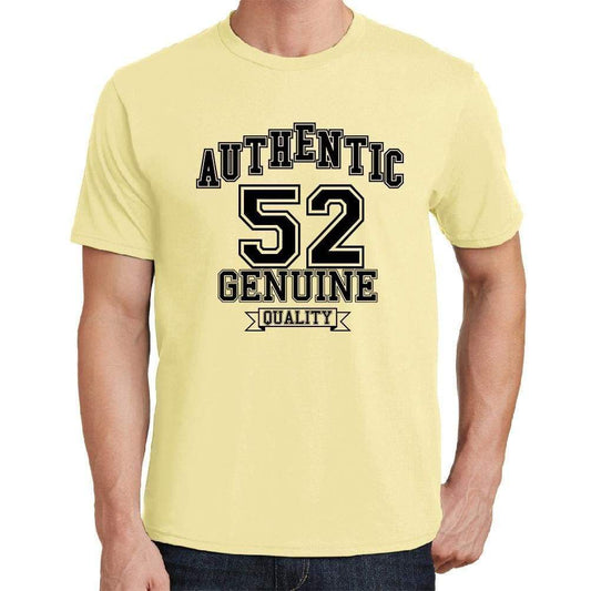 52 Authentic Genuine Yellow Mens Short Sleeve Round Neck T-Shirt 00119 - Yellow / S - Casual
