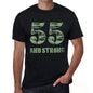 55 And Strong Men's T-shirt Black Birthday Gift 00475 - Ultrabasic