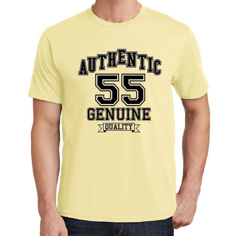 55 Authentic Genuine Yellow Mens Short Sleeve Round Neck T-Shirt 00119 - Yellow / S - Casual