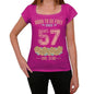 57 Born To Be Free Since 57 Womens T Shirt Pink Birthday Gift 00533 - Pink / Xs - Casual