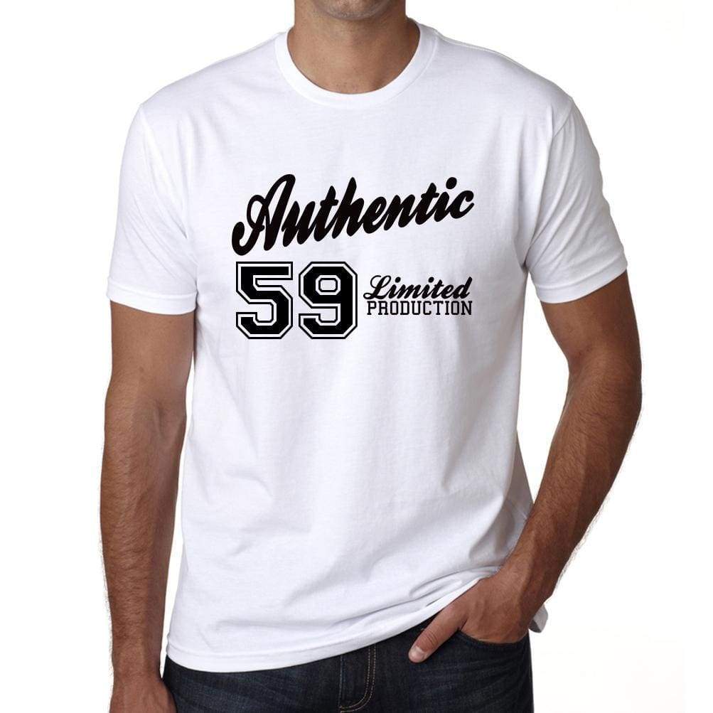 59 Authentic White Mens Short Sleeve Round Neck T-Shirt 00123 - White / L - Casual
