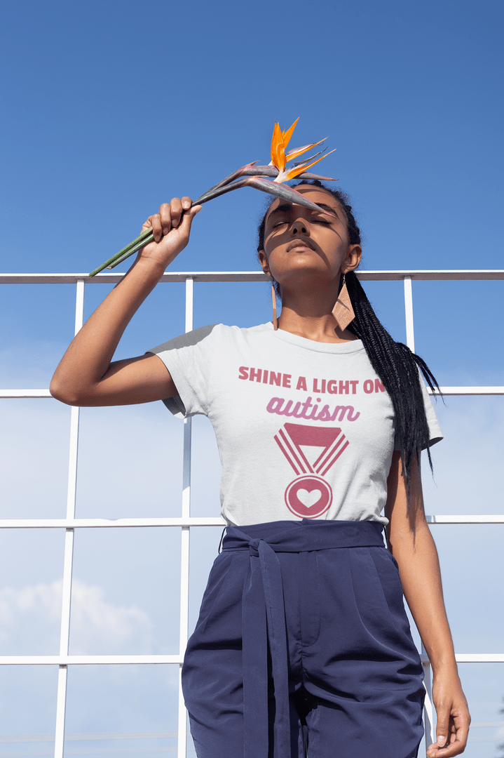 Women's Graphic T-Shirt Shine a Light on Autism White
