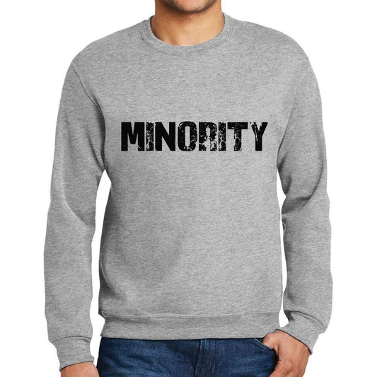 Ultrabasic Homme Imprimé Graphique Sweat-Shirt Popular Words Minority Gris Chiné