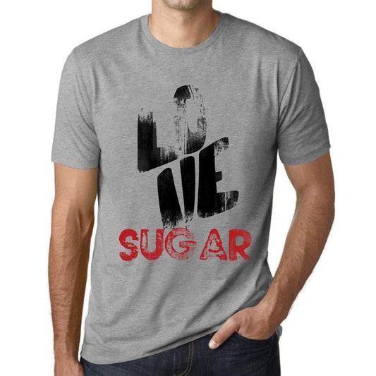 Ultrabasic - Homme T-Shirt Graphique Love Sugar Gris Chiné
