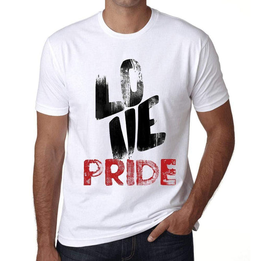 Ultrabasic - Homme T-Shirt Graphique Love Pride Blanc