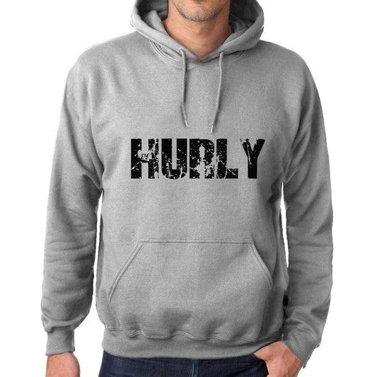 Ultrabasic Homme Femme Unisex Sweat à Capuche Hoodie Popular Words Hurly Gris Chiné