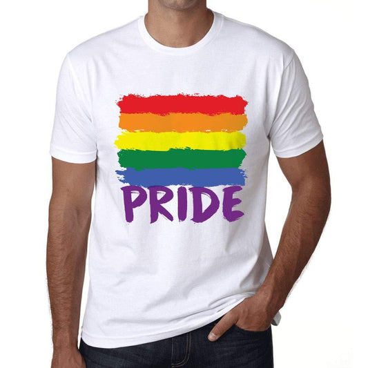 Ultrabasic Homme T-Shirt Graphique LGBT Pride Blanc