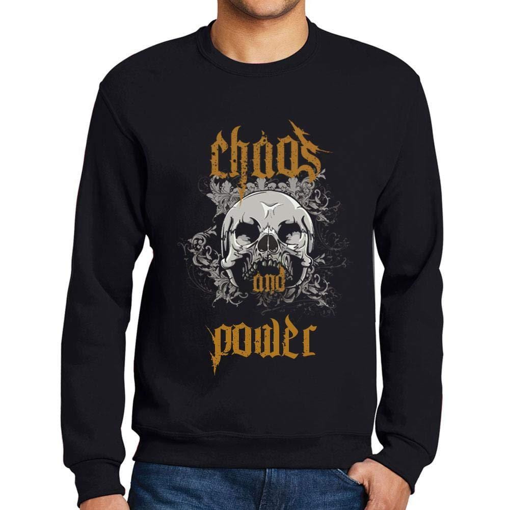 Ultrabasic - Homme Imprimé Graphique Sweat-Shirt Chaos and Power Noir Profond