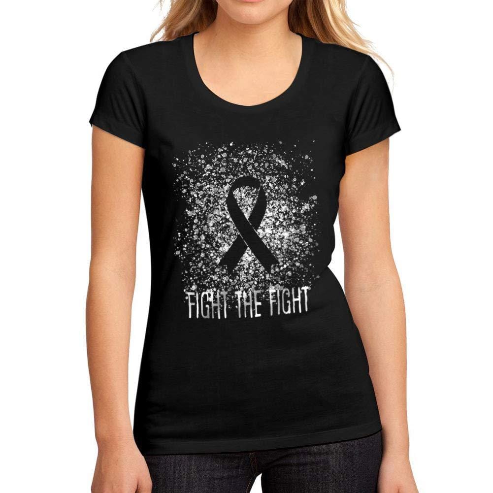 Femme Graphique Tee Shirt Cancer Fight The Fight Noir Profond