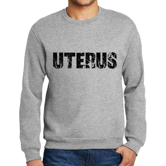 Ultrabasic Homme Imprimé Graphique Sweat-Shirt Popular Words Uterus Gris Chiné