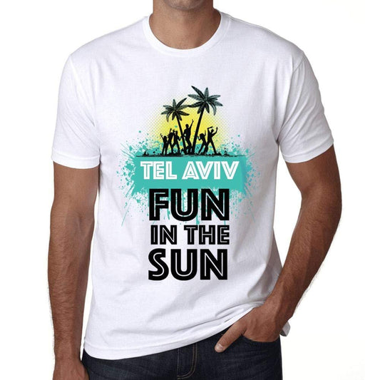 Homme T Shirt Graphique Imprimé Vintage Tee Summer Dance TEL Aviv Blanc
