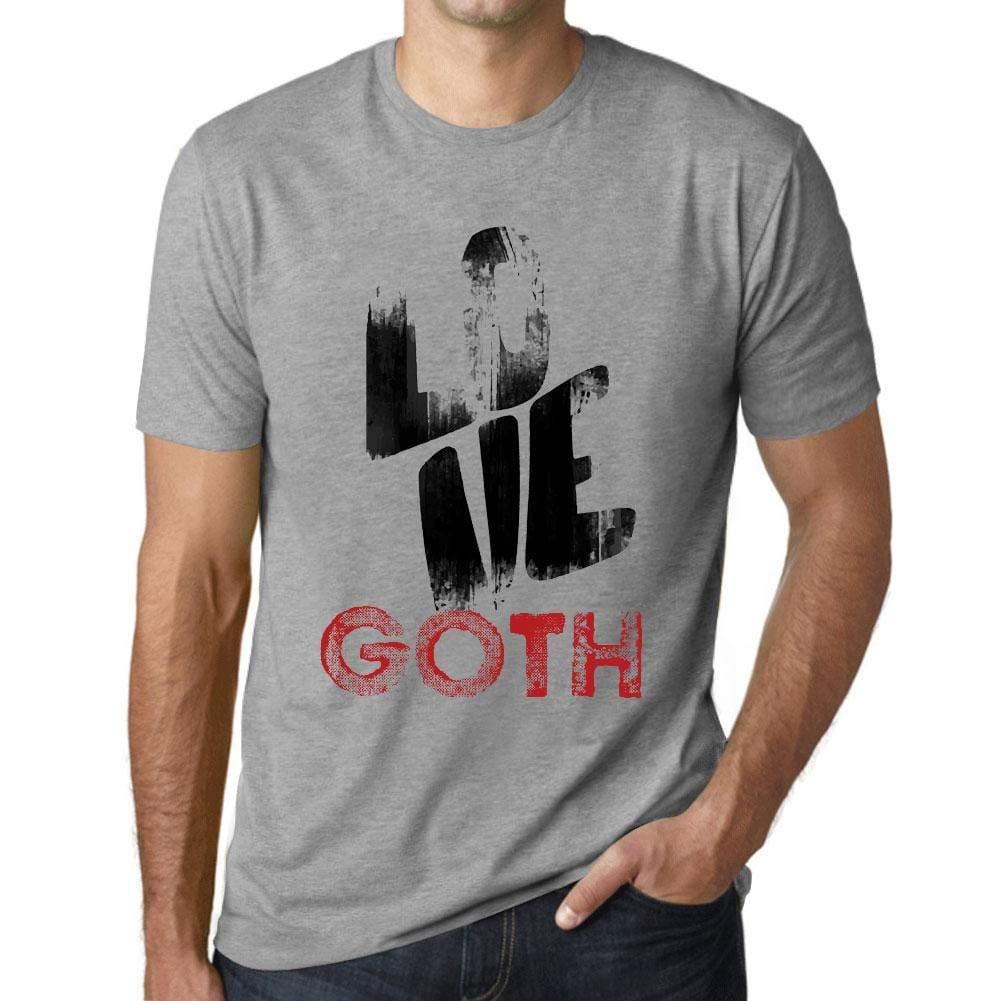 Ultrabasic - Homme T-Shirt Graphique Love Goth Gris Chiné