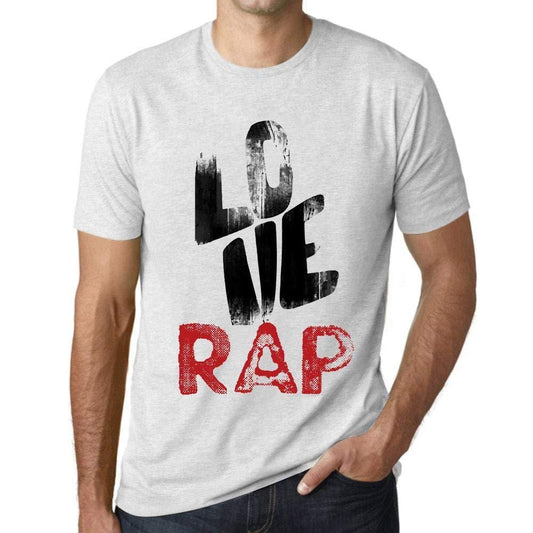 Ultrabasic - Homme T-Shirt Graphique Love Rap Blanc Chiné