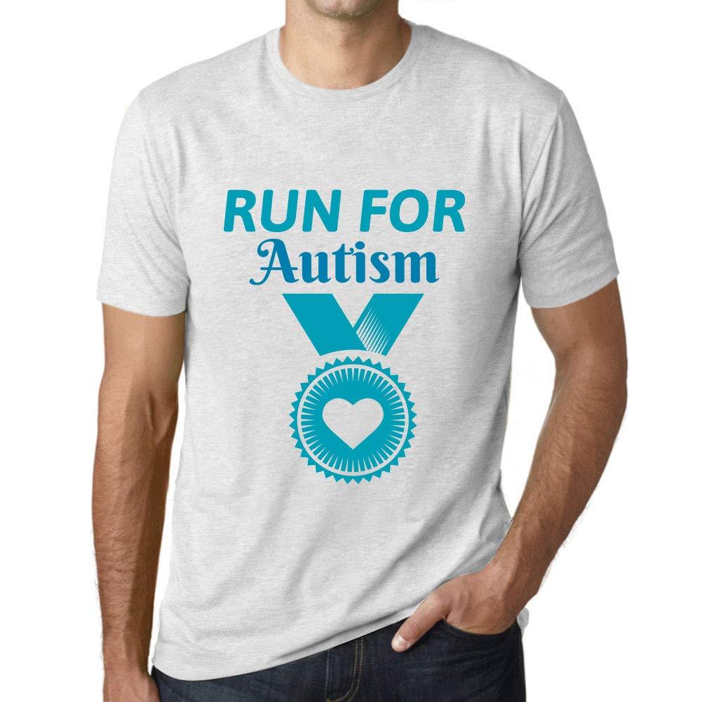 Ultrabasic Homme T-Shirt Graphique Run for Autism Blanc Chiné