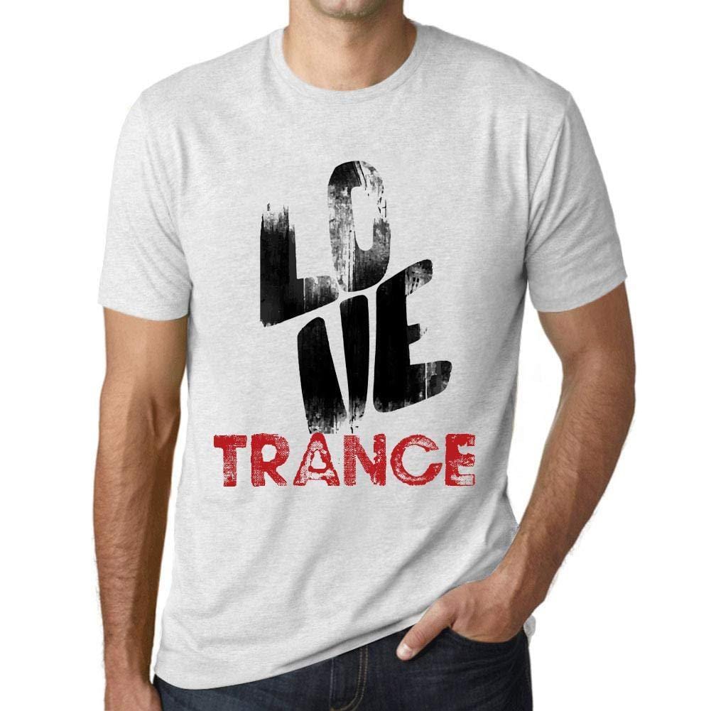 Ultrabasic - Homme T-Shirt Graphique Love Trance Blanc Chiné
