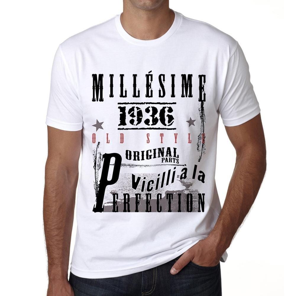 1936,Cadeaux,Anniversaire,Manches Courtes,Blanc,Homme T-Shirt