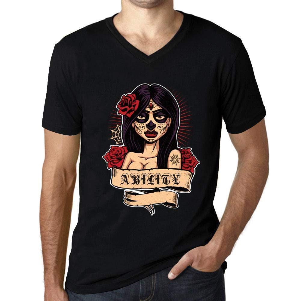 Ultrabasic - Homme Graphique Col V Tee Shirt Women Flower Tattoo Ability