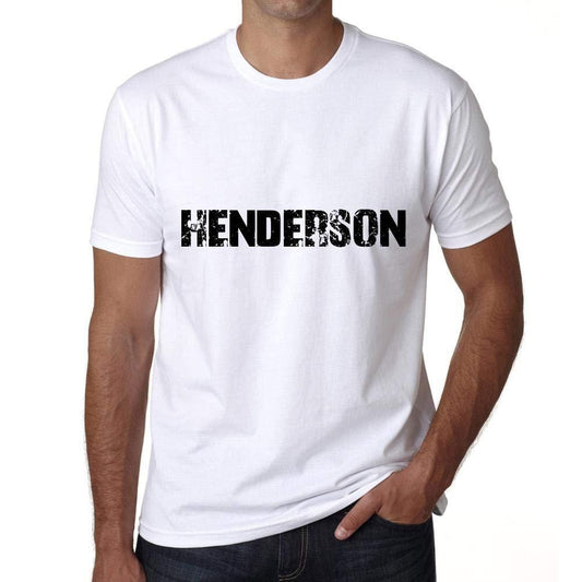 Ultrabasic ® Nom de Famille Fier Homme T-Shirt Nom de Famille Idées Cadeaux Tee Henderson Blanc