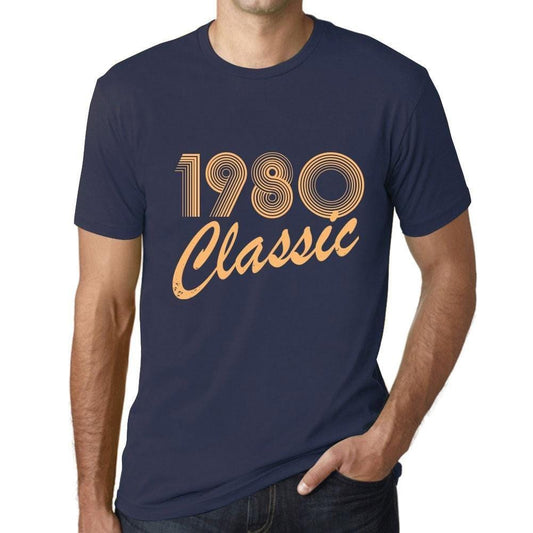 Ultrabasic - Homme T-Shirt Graphique Years Lines Classic 1980 French Marine