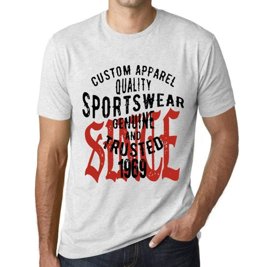 Ultrabasic - Homme T-Shirt Graphique Sportswear Depuis 1969 Blanc Chiné