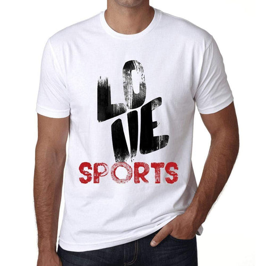 Ultrabasic - Homme T-Shirt Graphique Love Sports Blanc