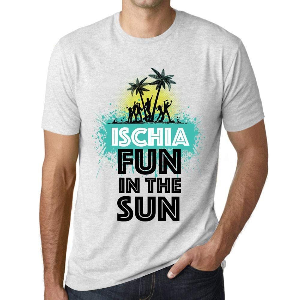 Homme T Shirt Graphique Imprimé Vintage Tee Summer Dance Ischia Blanc Chiné