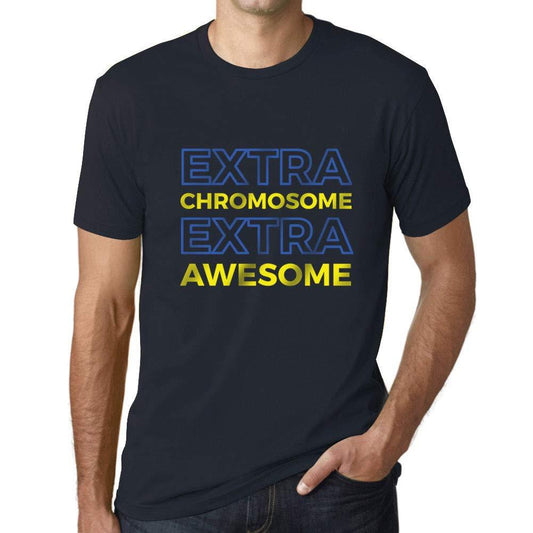 Homme T-Shirt Graphique Down Syndrome Extra Chromosome Extra Awesome Marine