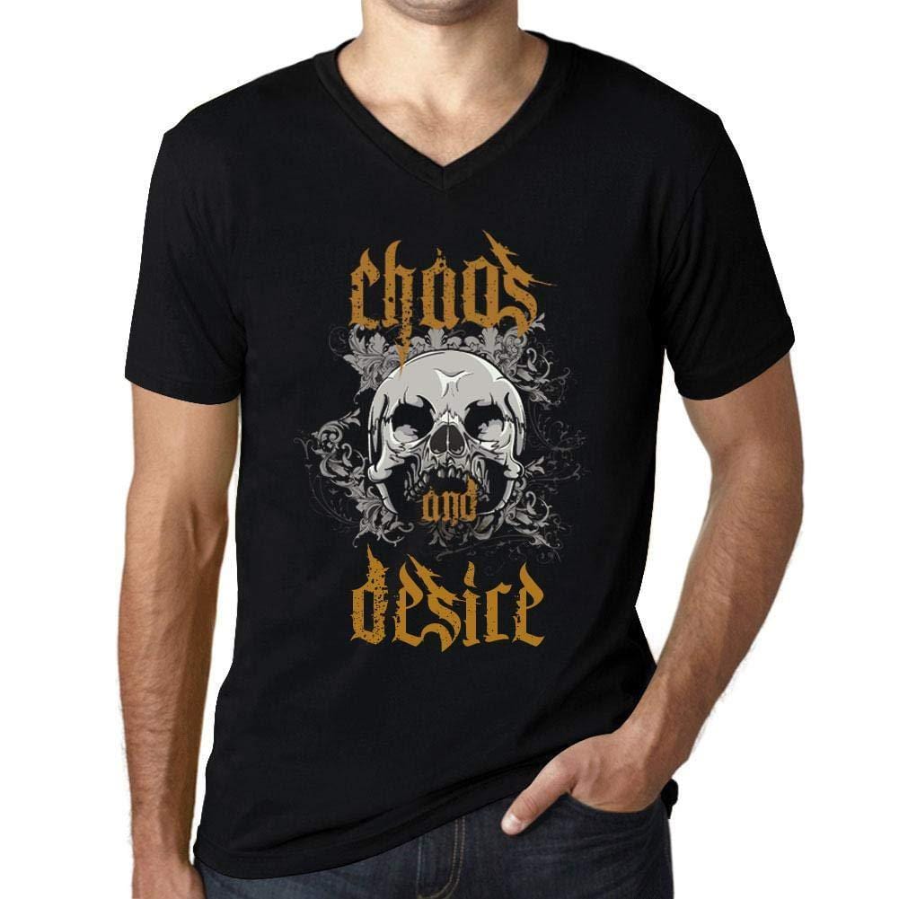 Ultrabasic - Homme Graphique Col V Tee Shirt Chaos and Desire Noir Profond