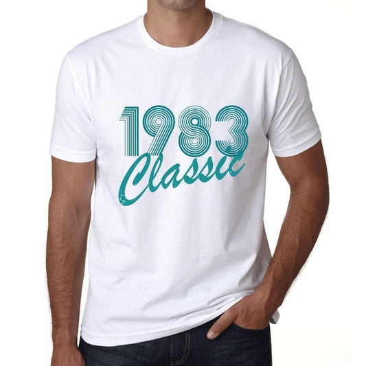 Ultrabasic - Homme T-Shirt Graphique Years Lines Classic 1983 Blanc