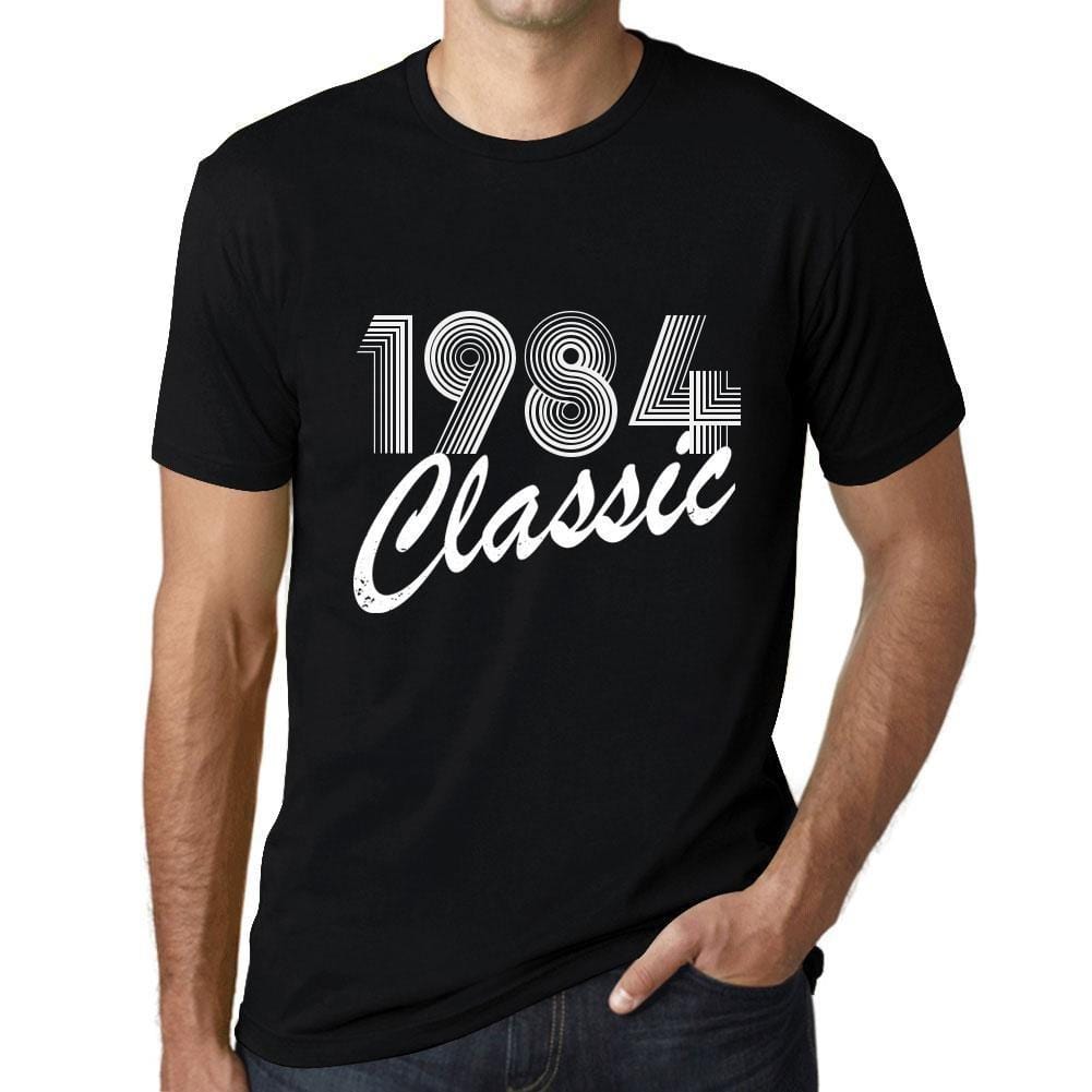 Ultrabasic - Homme T-Shirt Graphique Years Lines Classic 1984 Noir Profond