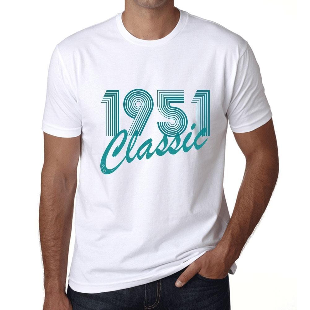 Ultrabasic - Homme T-Shirt Graphique Years Lines Classic 1951 Blanc