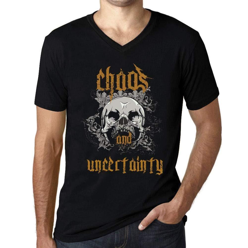 Ultrabasic - Homme Graphique Col V Tee Shirt Chaos and Uncertainty Noir Profond
