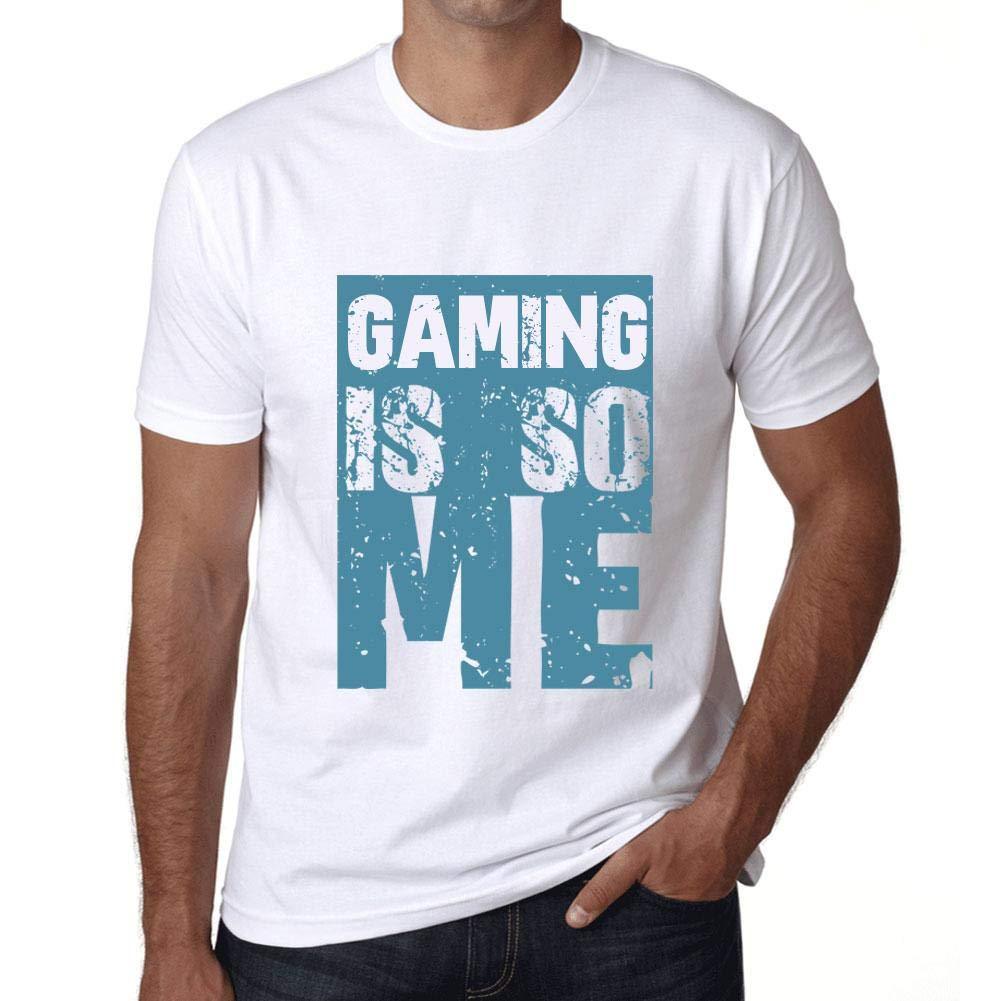 Homme T-Shirt Graphique Gaming is So Me Blanc