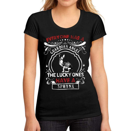 Women's Graphic T-Shirt Cat Sphynx Deep Black