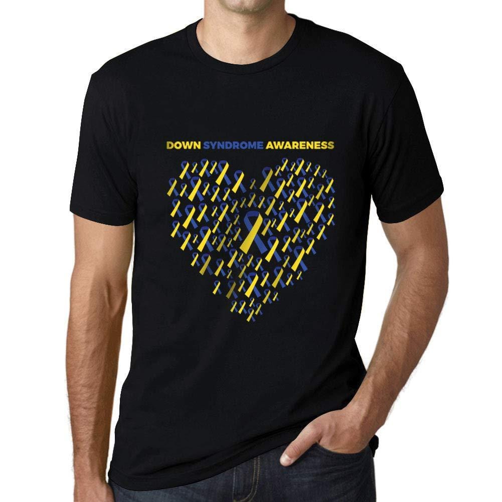 Ultrabasic Homme T-Shirt Graphique Down Syndrome Heart Noir Profond