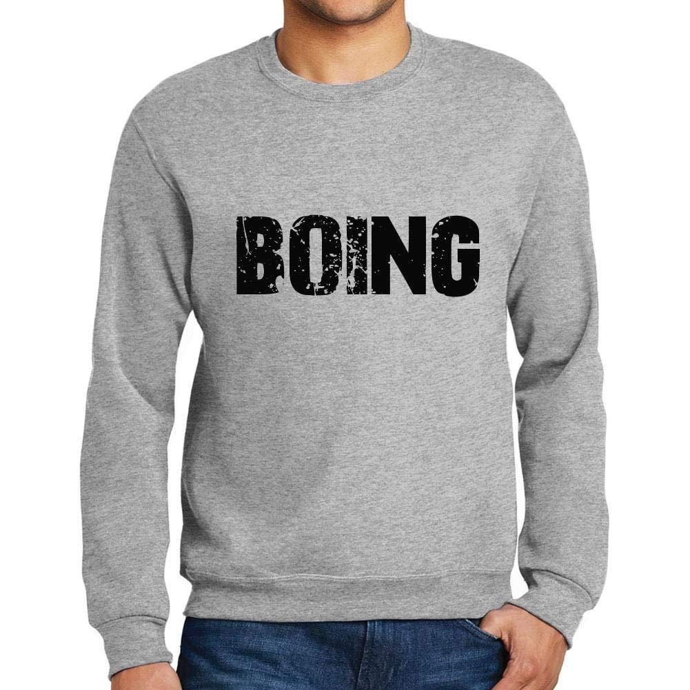 Ultrabasic Homme Imprimé Graphique Sweat-Shirt Popular Words Boing Gris Chiné