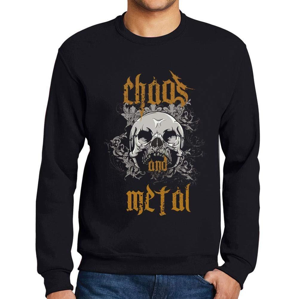 Ultrabasic - Homme Imprimé Graphique Sweat-Shirt Chaos and Metal Noir Profond