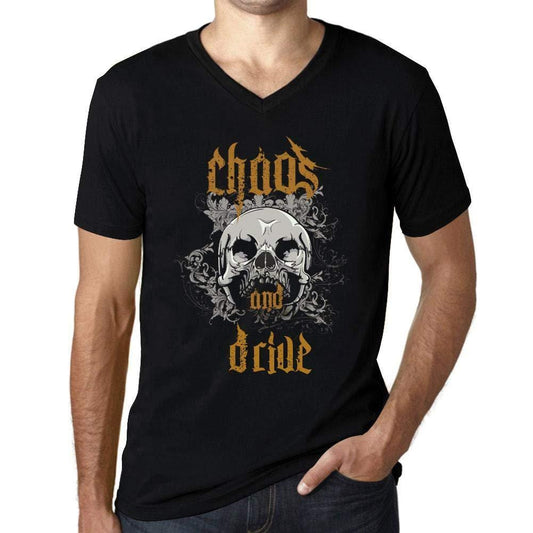 Ultrabasic - Homme Graphique Col V Tee Shirt Chaos and Drive Noir Profond