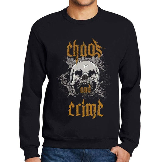 Ultrabasic - Homme Imprimé Graphique Sweat-Shirt Chaos and Crime Noir Profond