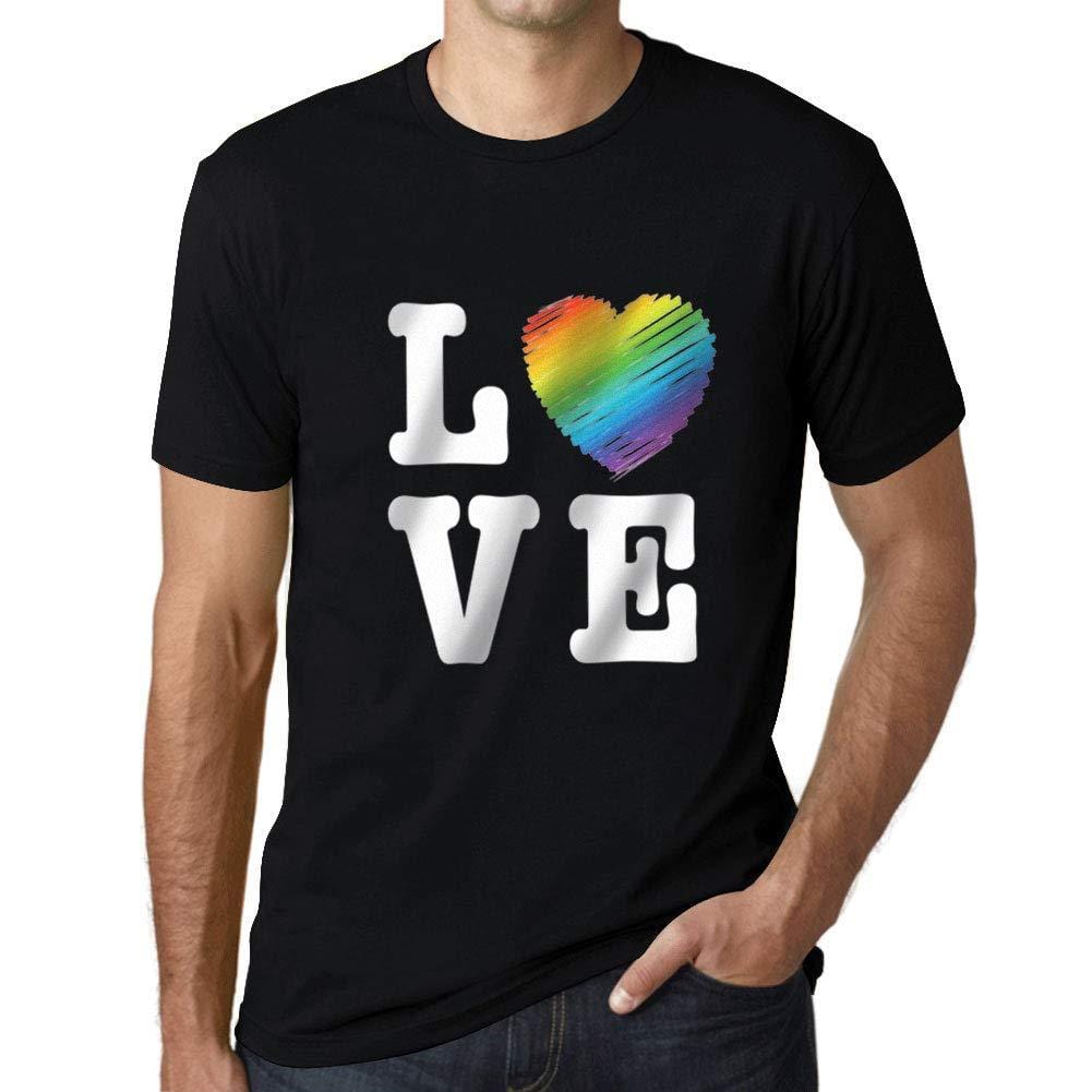 Ultrabasic Homme T-Shirt Graphique LGBT Love Noir Profond