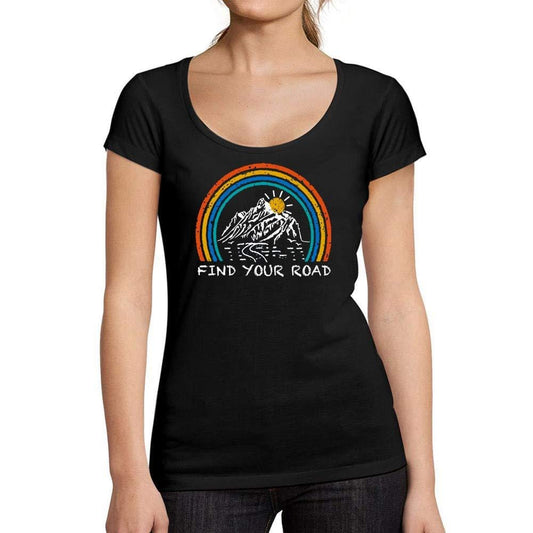 Ultrabasic® Tee-Shirt Femme col Rond Décolleté Find Your Road Rainbow Idée de Cadeau T-Shirt Anniversaire Vintage Tee