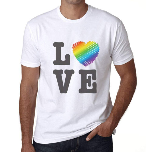 Ultrabasic Homme T-Shirt Graphique LGBT Love Blanc
