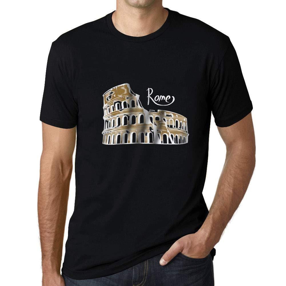Ultrabasic - Homme Graphique Rome T-Shirt Imprimé Lettres Noir Profond