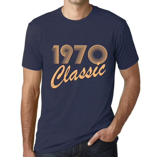 Ultrabasic - Homme T-Shirt Graphique Years Lines Classic 1970 French Marine
