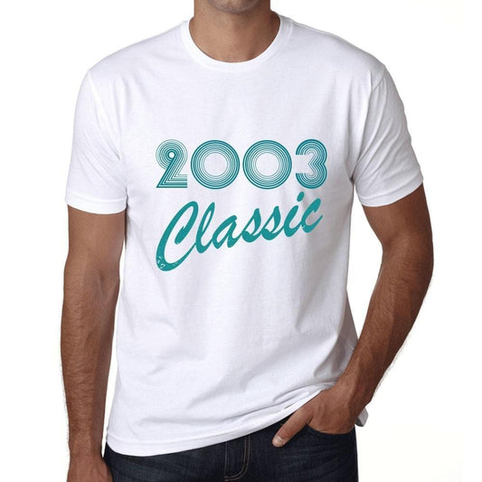 Ultrabasic - Homme T-Shirt Graphique Years Lines Classic 2003 Blanc