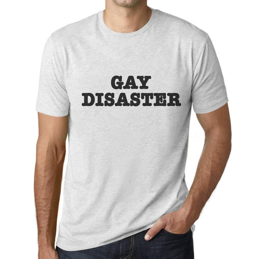 Ultrabasic Homme T-Shirt Graphique LGBT Gay Disaster Blanc Chiné